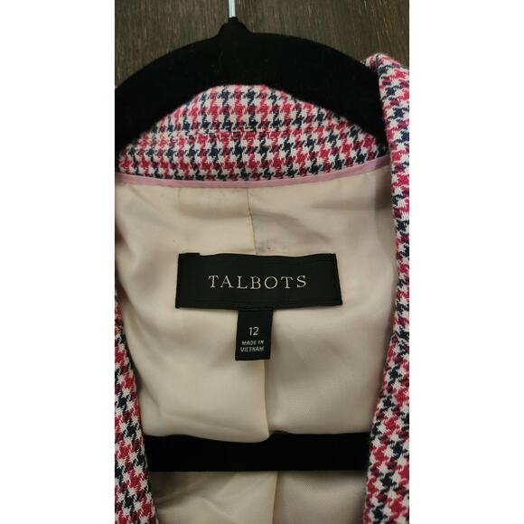 Talbots Double Breasted Houndstooth Blazer Jacket Woman's 12 Career Professional - Picture 3 of 14